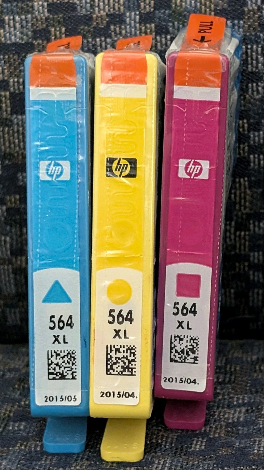Genuine HP 564XL High Yield Ink Cartridge Lot Yellow, Magenta, Cyan (Exp 04/15)
