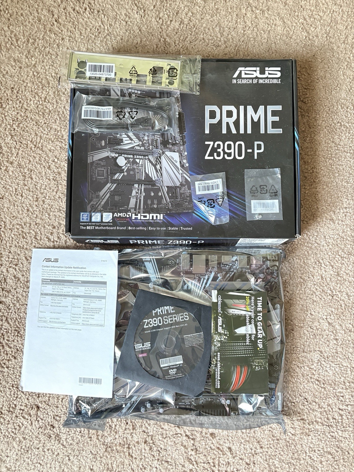 ASUS ‎Prime Z390-P LGA 1151 Intel Motherboard w/DVD