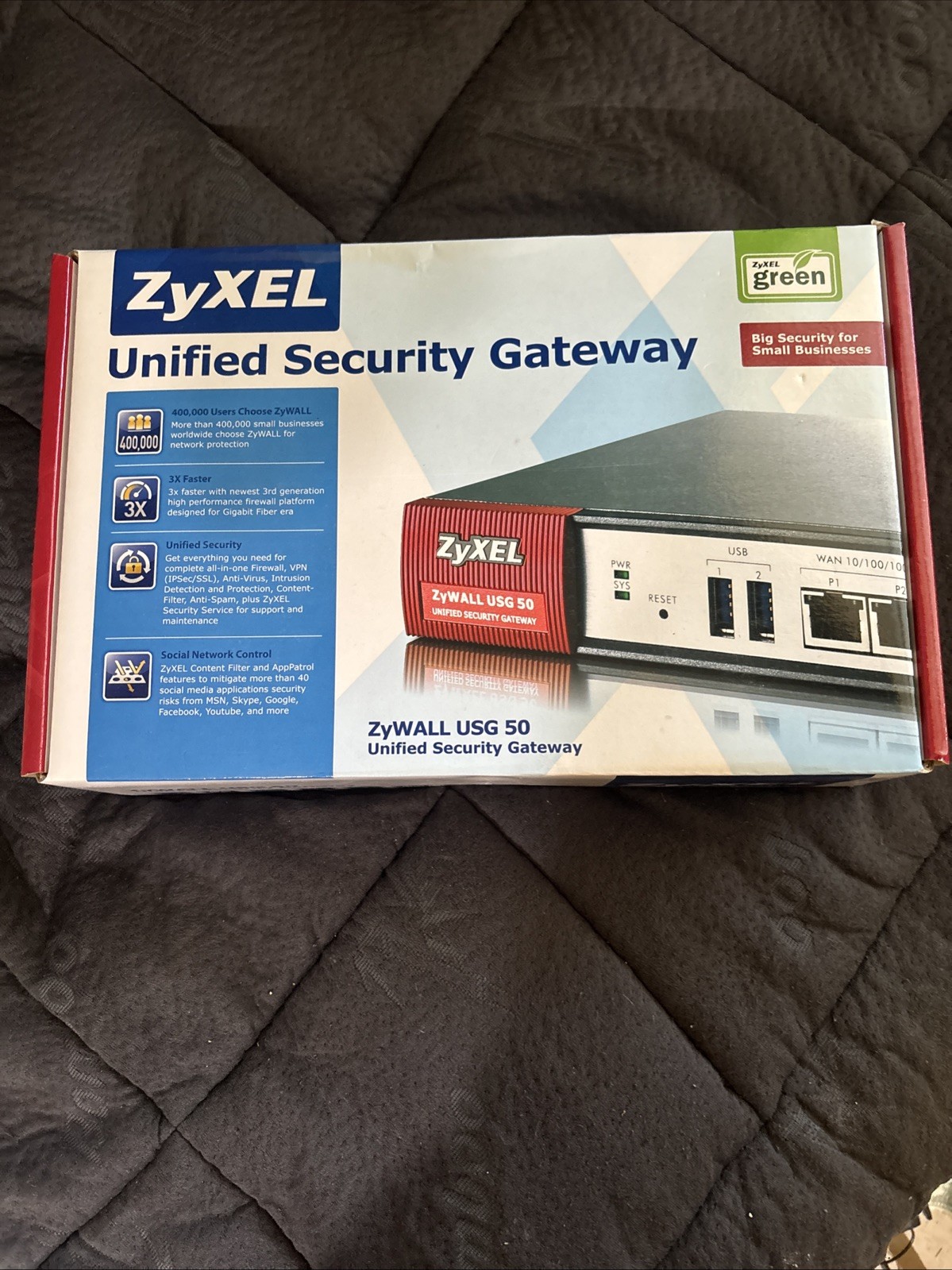 ZyXEL Zywall USG50 Unified Security Gateway with Power Adapter ZWUSG50 NEW, NIB