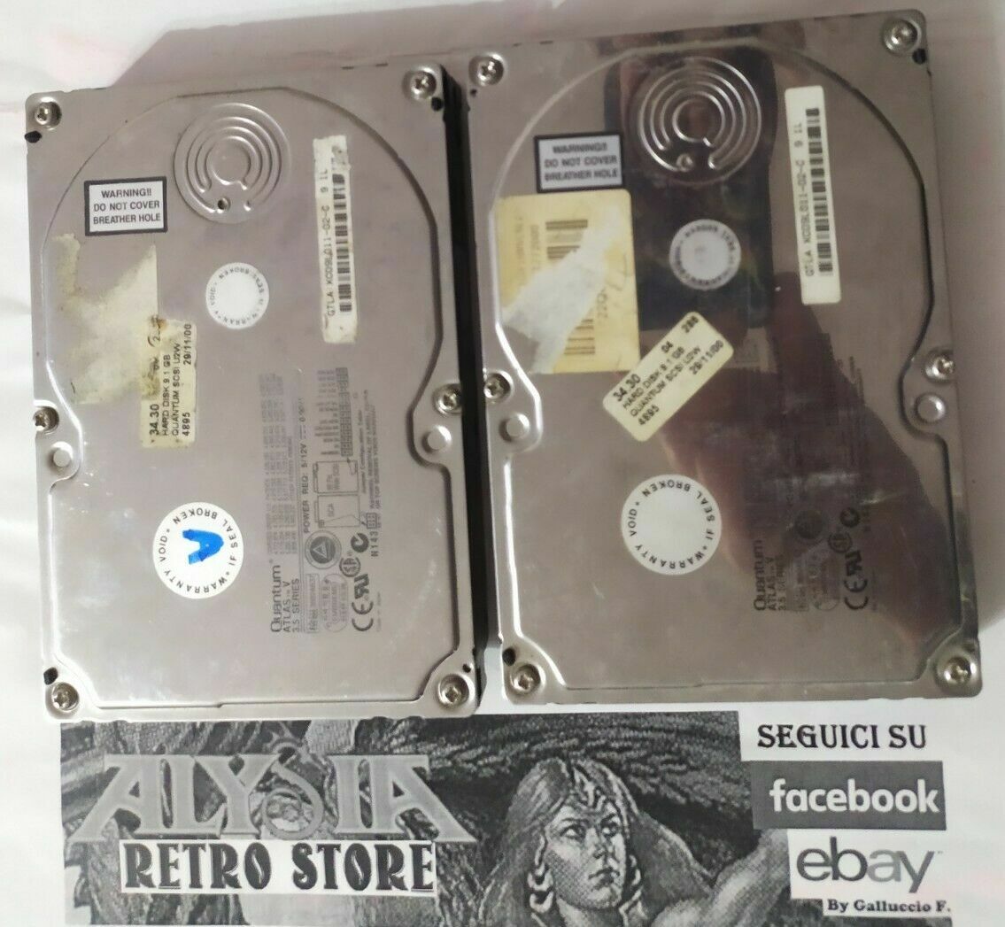 2xQUANTUM ATLAS V, 3.5 XC09L011-02-C SCSI HARD DRIVE 68 pin 9GB to test / NF