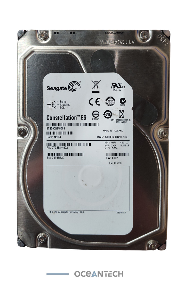 Seagate Constellation  3.5" 2TB 7200RPM 64MB 6Gbps SAS Hard Drive ST2000NM0001
