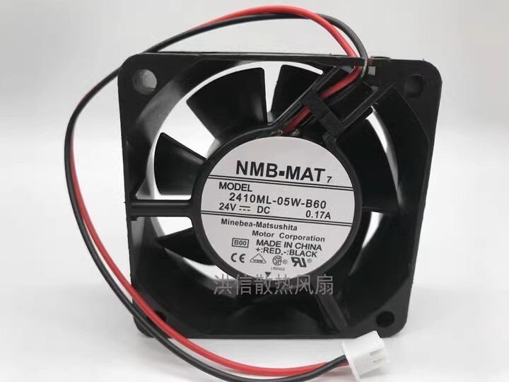 NMB 2410ML-05W-B60 6025 DC24V 0.17A 6CM2 Pin Inverter Cooling Fan