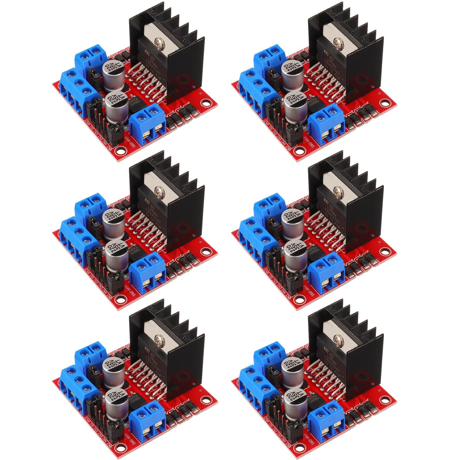 6-Pack L298N Motor Driver Dual H-Bridge, 3.3V/5V Logic