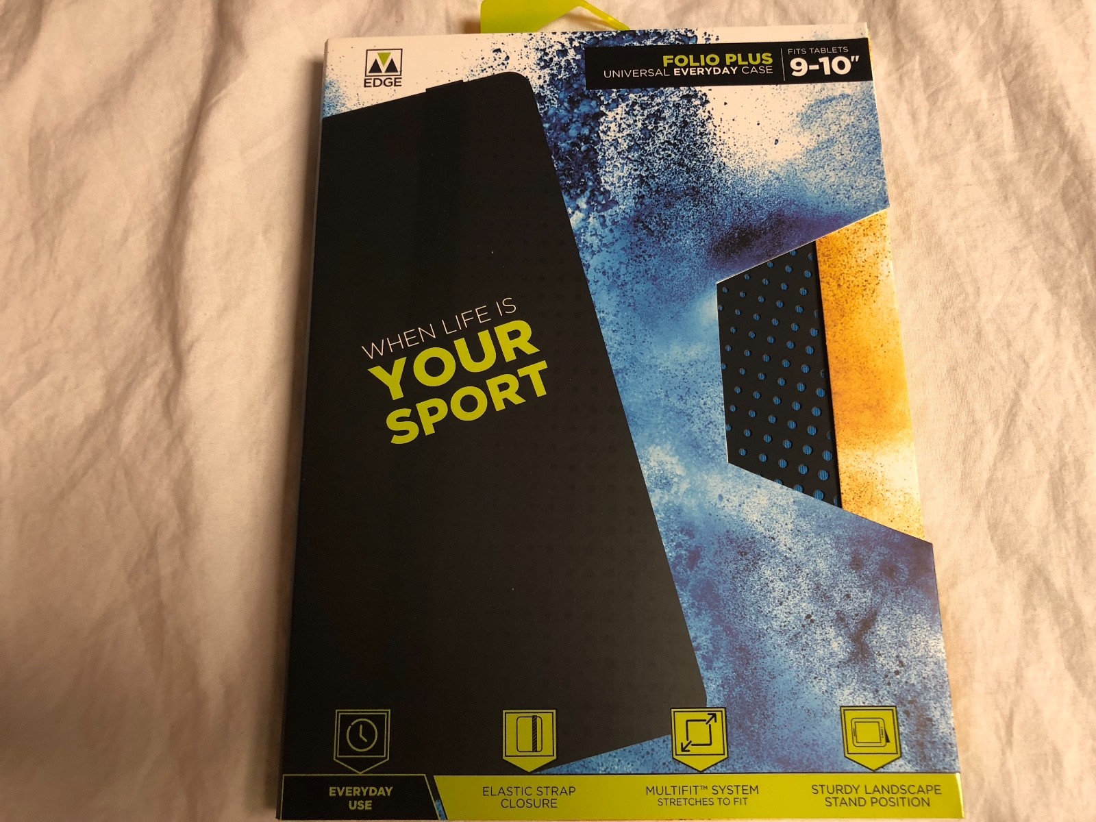 M-Edge Folio Plus Universal Tablet Case Fits 9-10" Devices Black Blue Brand New