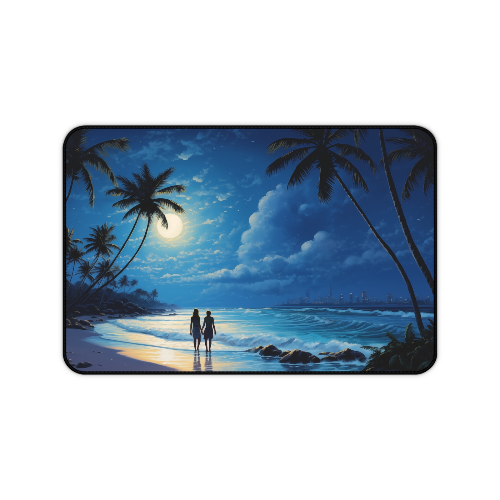 Tropical Beach Mouse Pad, Night Desk Mat, Large XL Deskmat, Gaming Mouse Pad 