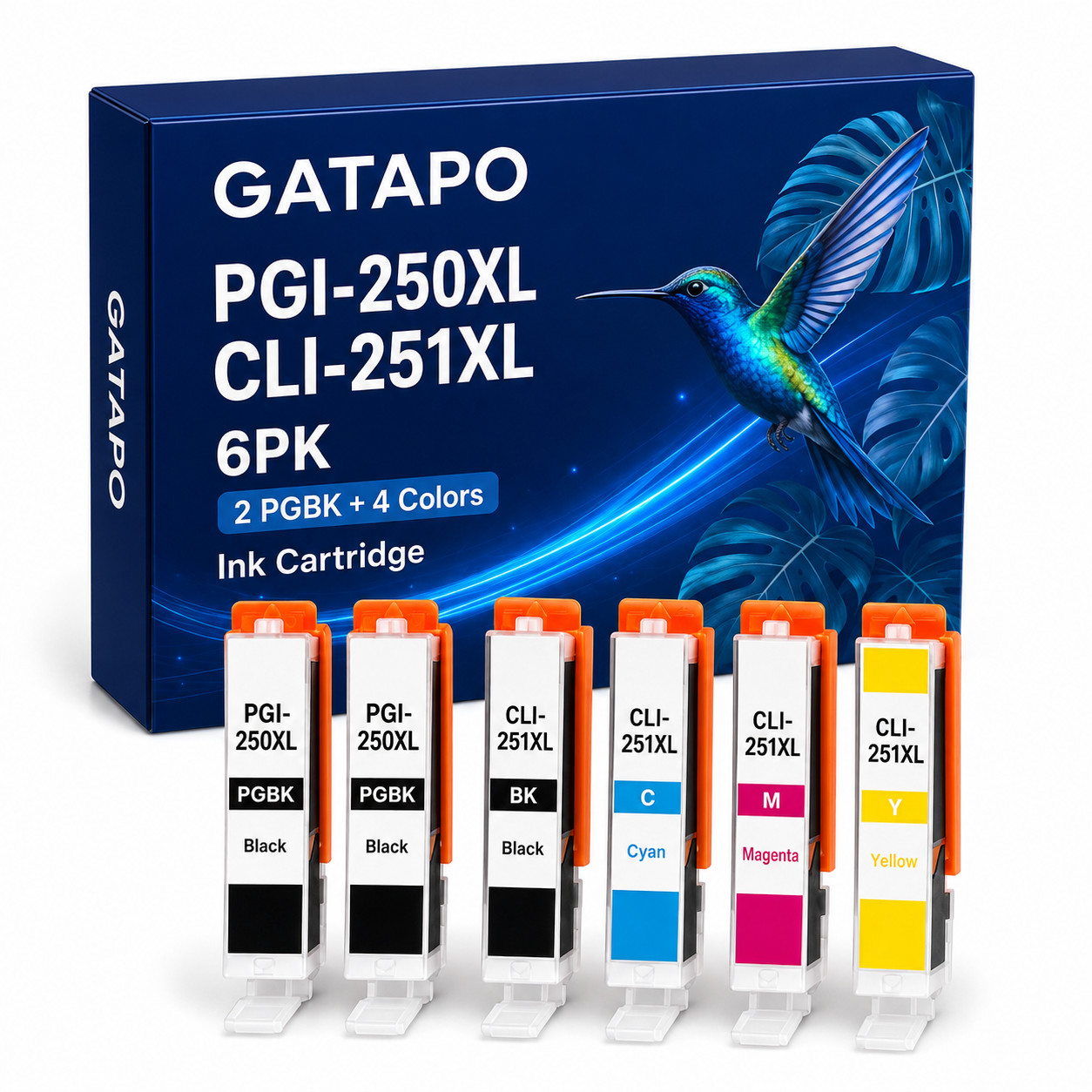 PGI-250XL CLI-251XL 6PK High Yield Ink for  MG5500 MG5622 MG6620 MG7150 Printers