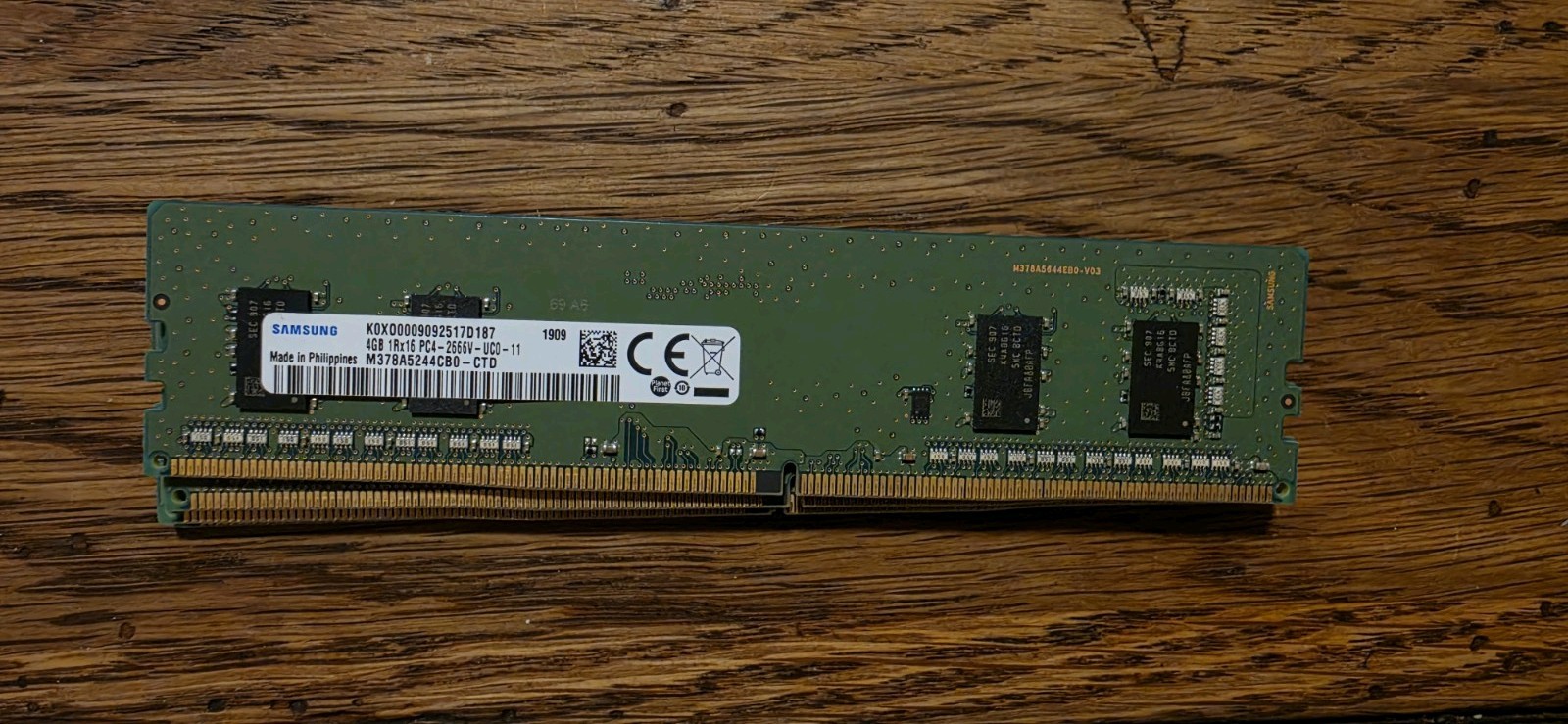 Samsung 4GB 1RX16 PC4-2666V-UC0-11 M378A5244CB0-CTD Memory RAM