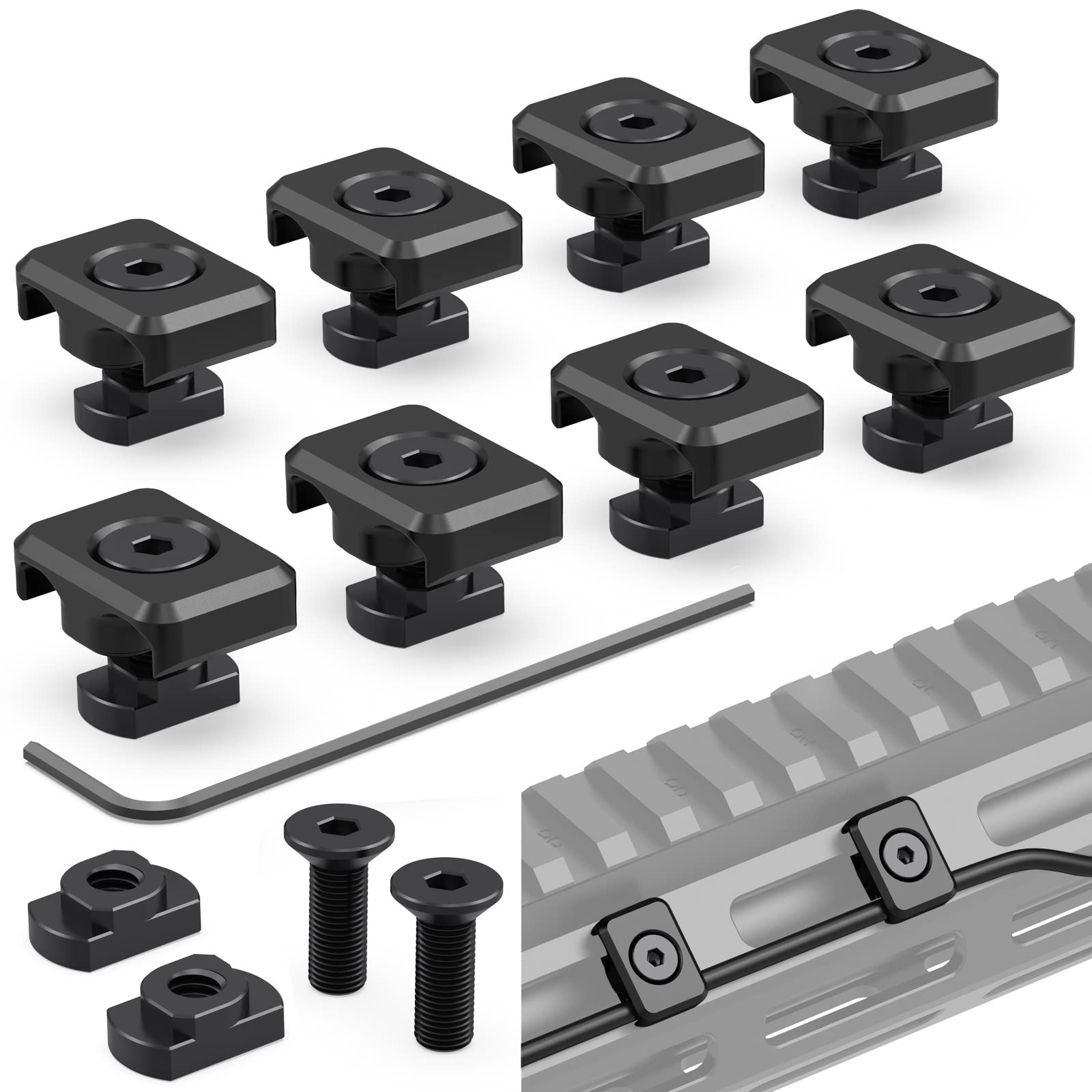 CGM909 Pressure Switch Cable Guides for M-LOK, Flashlight Laser Clips, 8 Pack