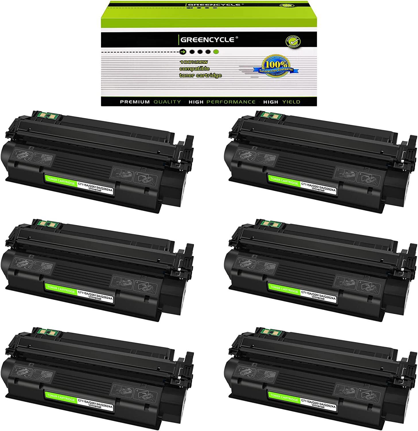 6PK Q2613A 13A  BK Toner Cartridge Fits for HP LaserJet 1300 1300N 1300T 1300XI