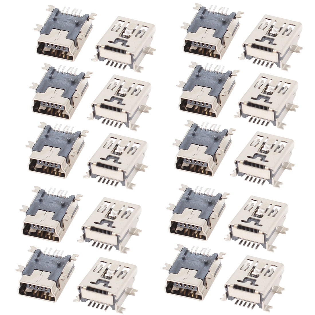 20 Pcs Mini USB 5P Female 5 Pin Jack Socket SMD Connectors Adapter
