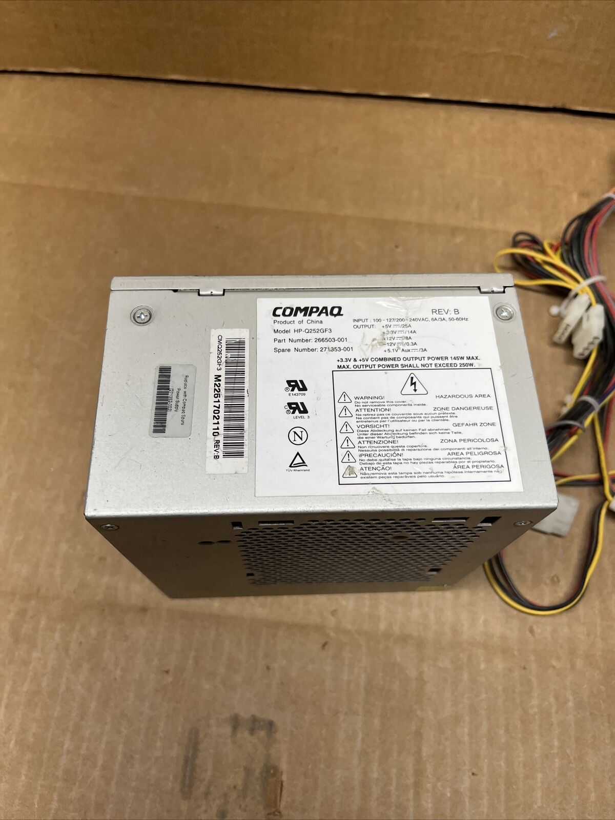 Compaq HP EVO D300v  Power Supply 271352-002 266503-001 271353-001 271353-XXX
