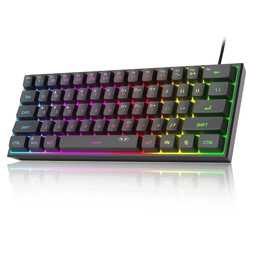 Ultra-Compact Waterproof 60% Gaming Keyboard with RGB Backlight - Ambidextrous