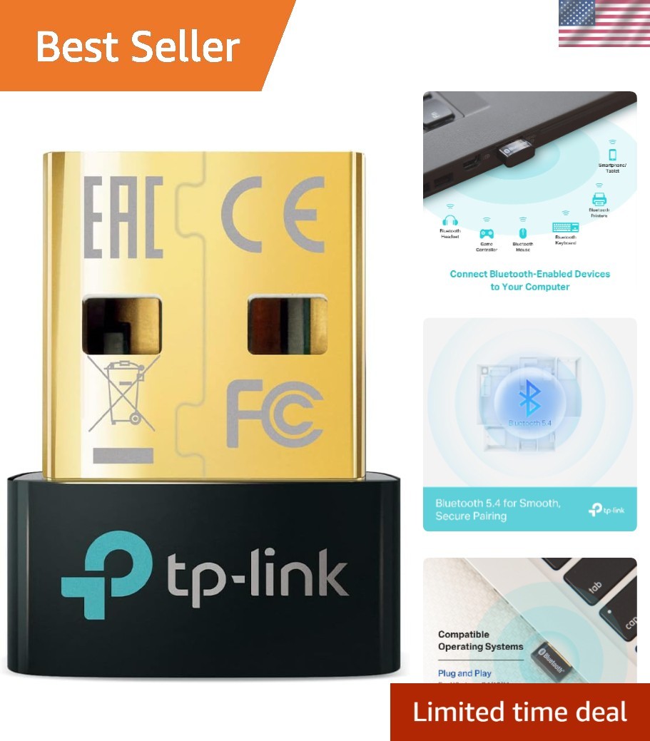 Compact Bluetooth Adapter for PC - 2Mbps Speed & Multi-Device Support, USB 5.4