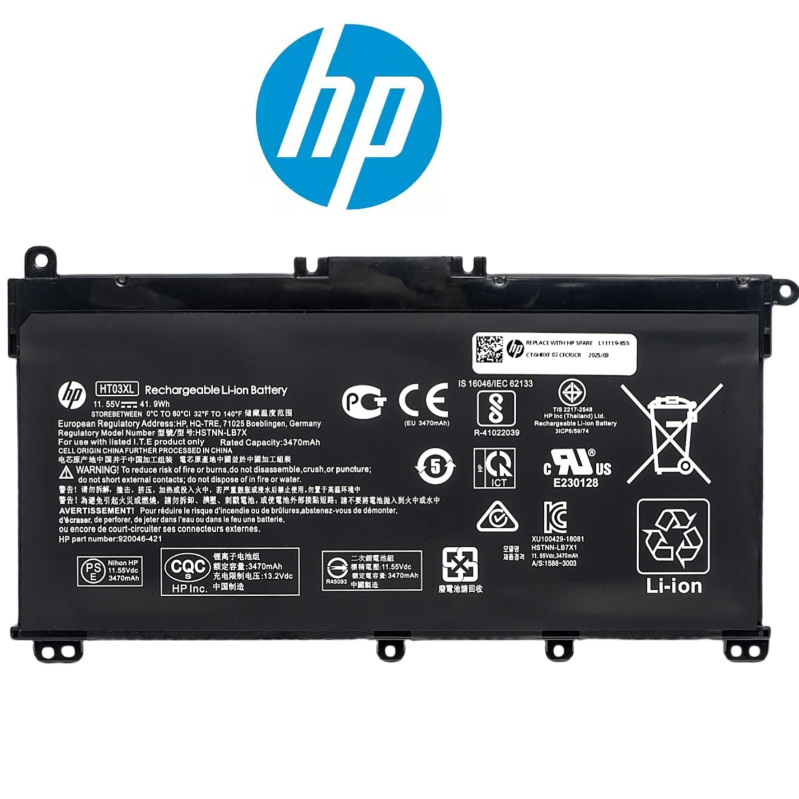 Genuine HT03XL Battery For HP Pavilion 15-DA 15-DB 15-DW 15-DY L11119-855 OEM