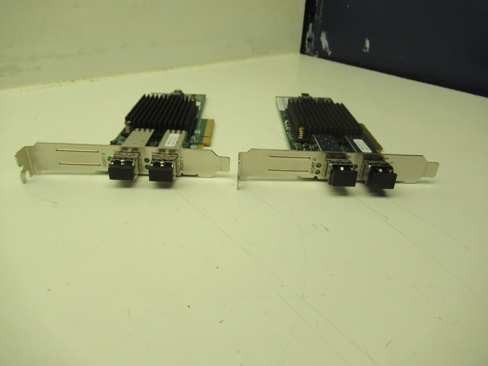 Lot of 2 IBM 42D0500 PCIe Dual Port 8Gb FC HBA w/ 2 SFP Transceivers