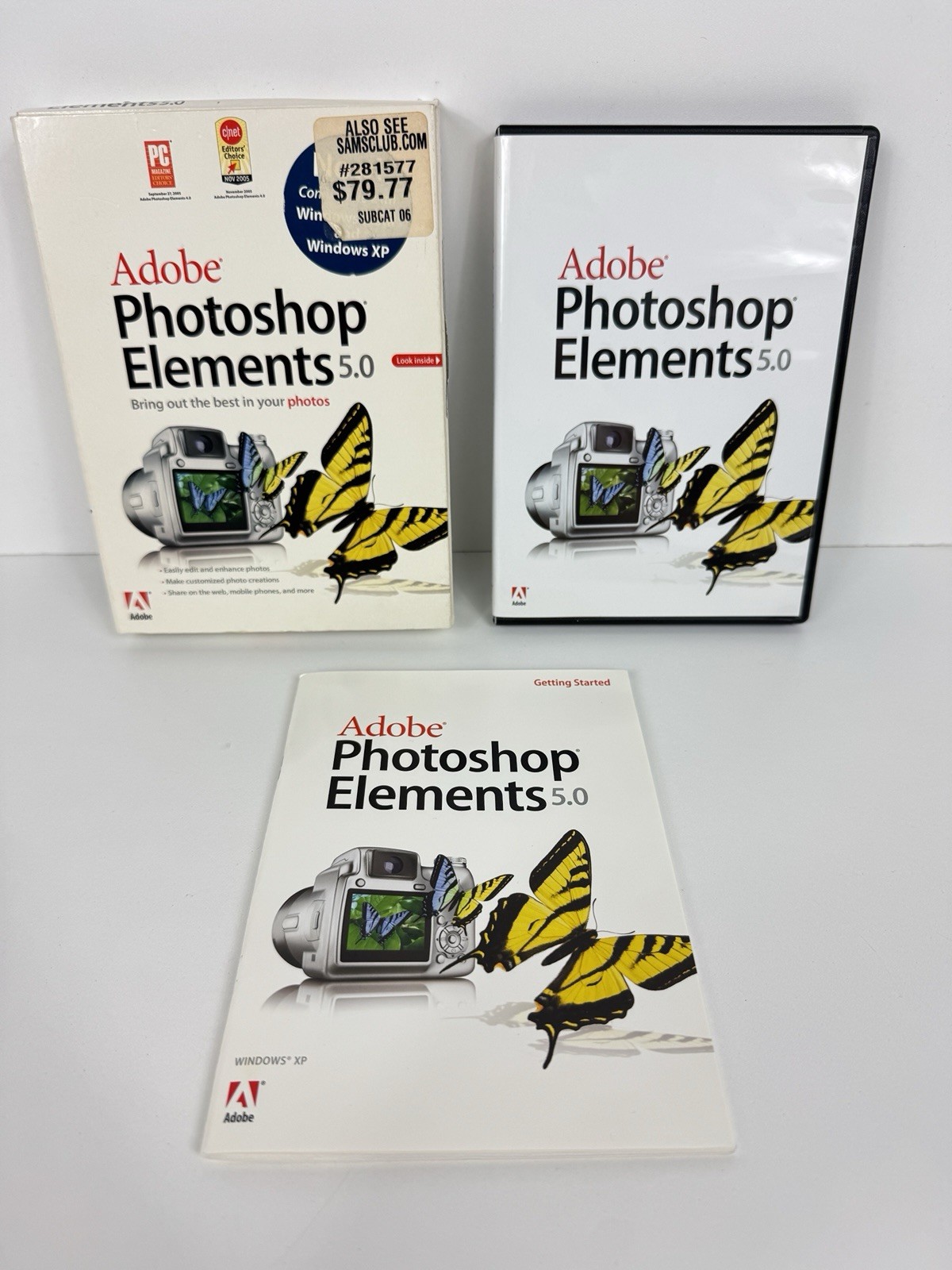 Adobe Photoshop Elements Big Box 5.0 PC CD-ROM Software w Serial Number + Insert