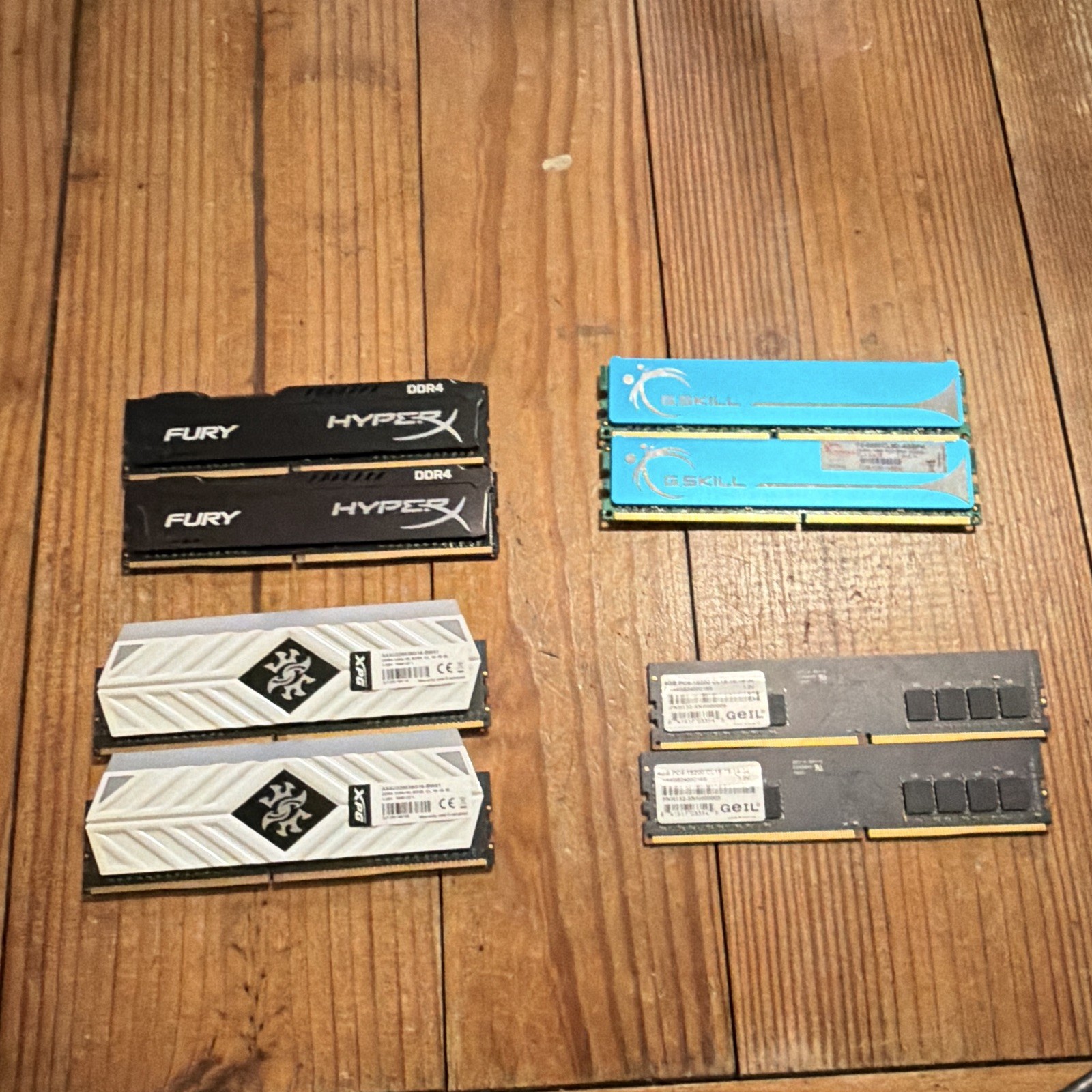 HyperX, G.SKILL, XPG, GeIL DDR4 & DDR2 DIMM RAM Modules 8GB/4GB Lot
