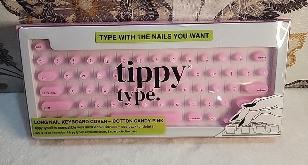 Tippy Type Long Nail Keyboard Cover Cotton Candy Pink for Apple/Mac New in Box