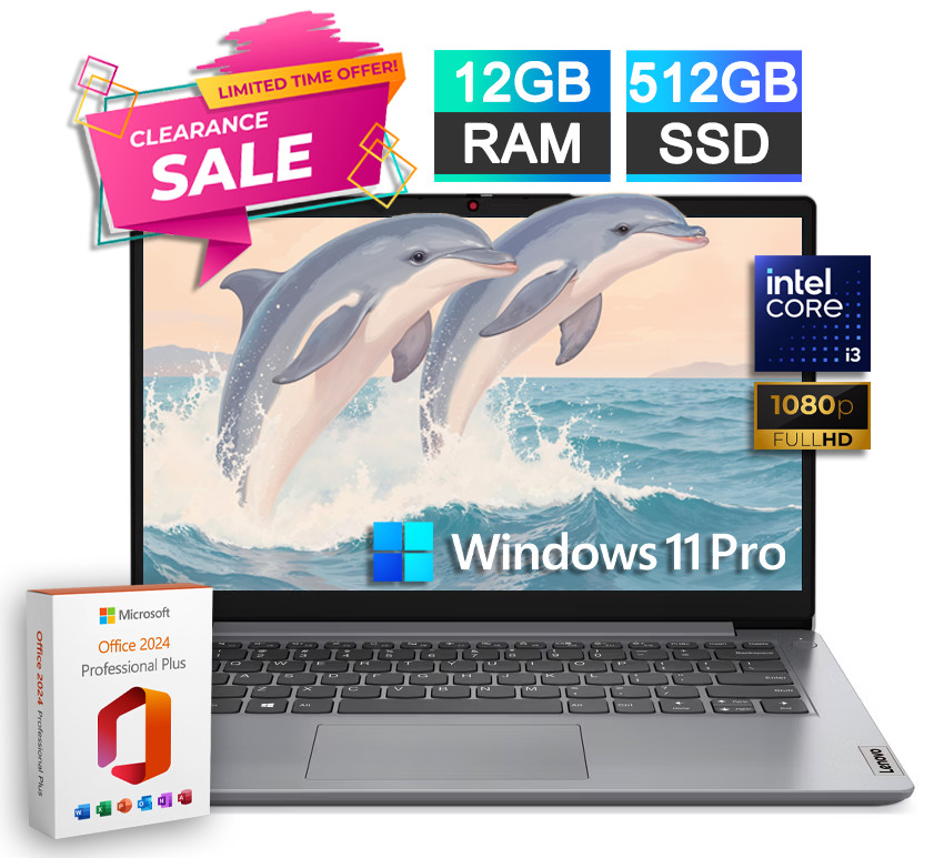 2026 Lenovo IdeaPad Laptop Computer 14 Office 6-Core Intel i3 12GB RAM 512GB SSD