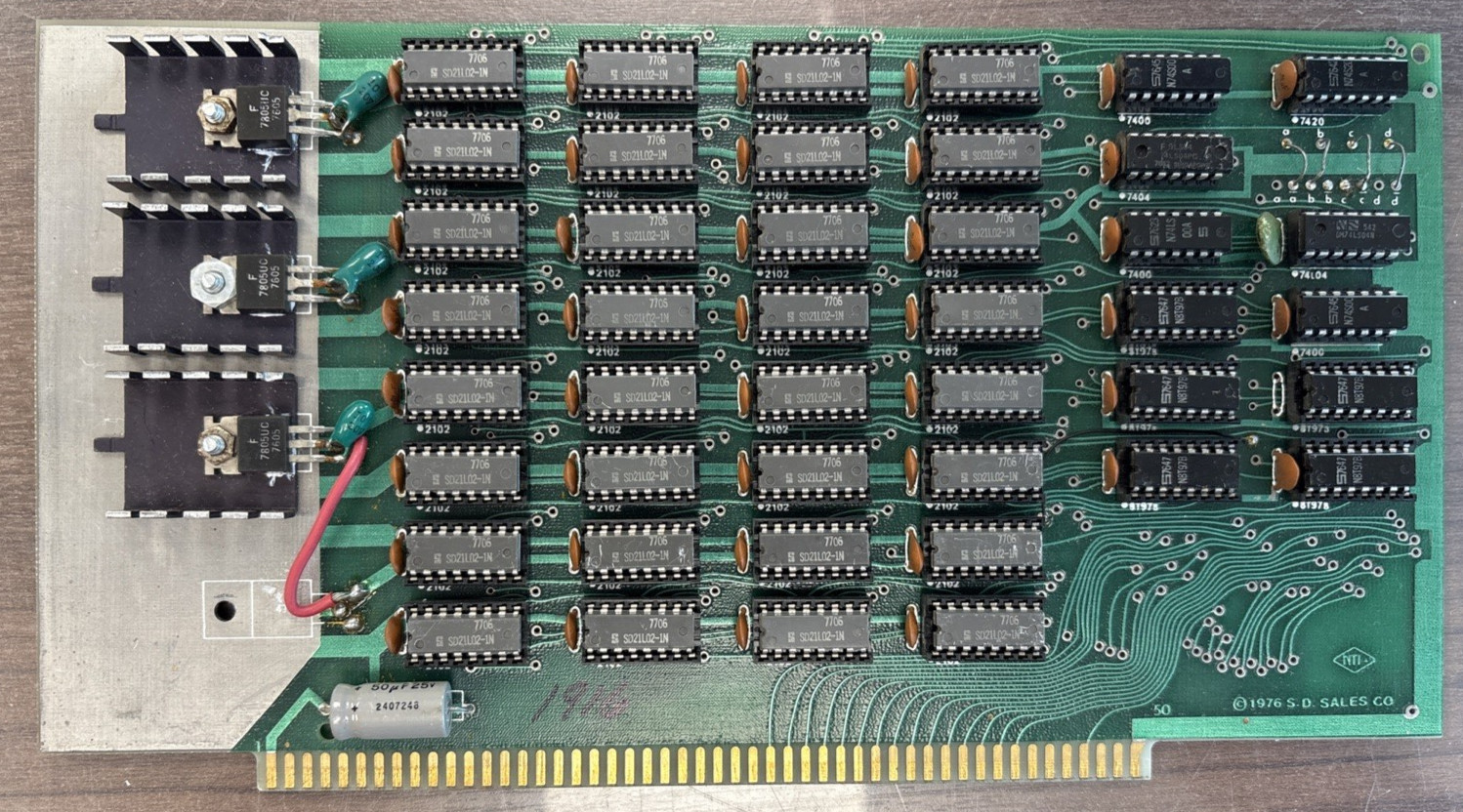 Vintage S-100 1976 S.D. Sales RAM Memory w/  Synertek Chips IMSAI 8080