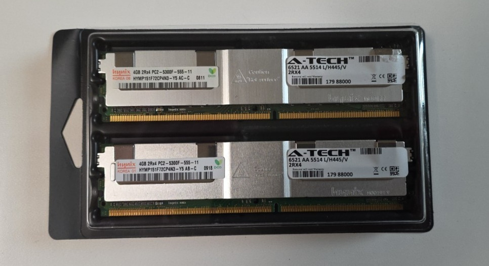 Hynix 8GB (2x 4GB) PC2-5300F - 240-Pin DDR2 HYMP151F72CP4N3-Y5 FULLY BUFFERED