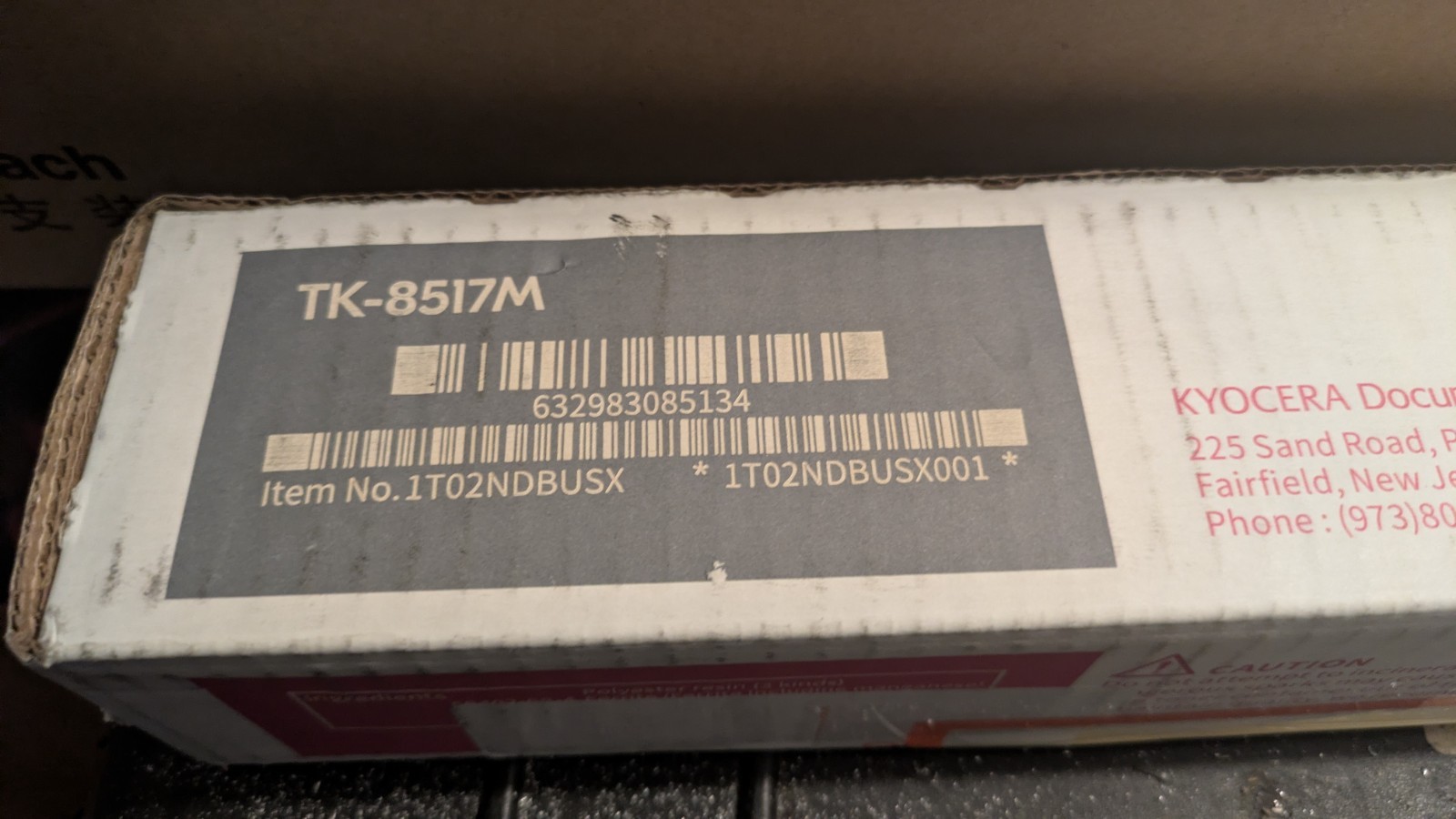Kyocera OEM TK-8517m 1T02NDBCSX Magenta Toner Cartridge