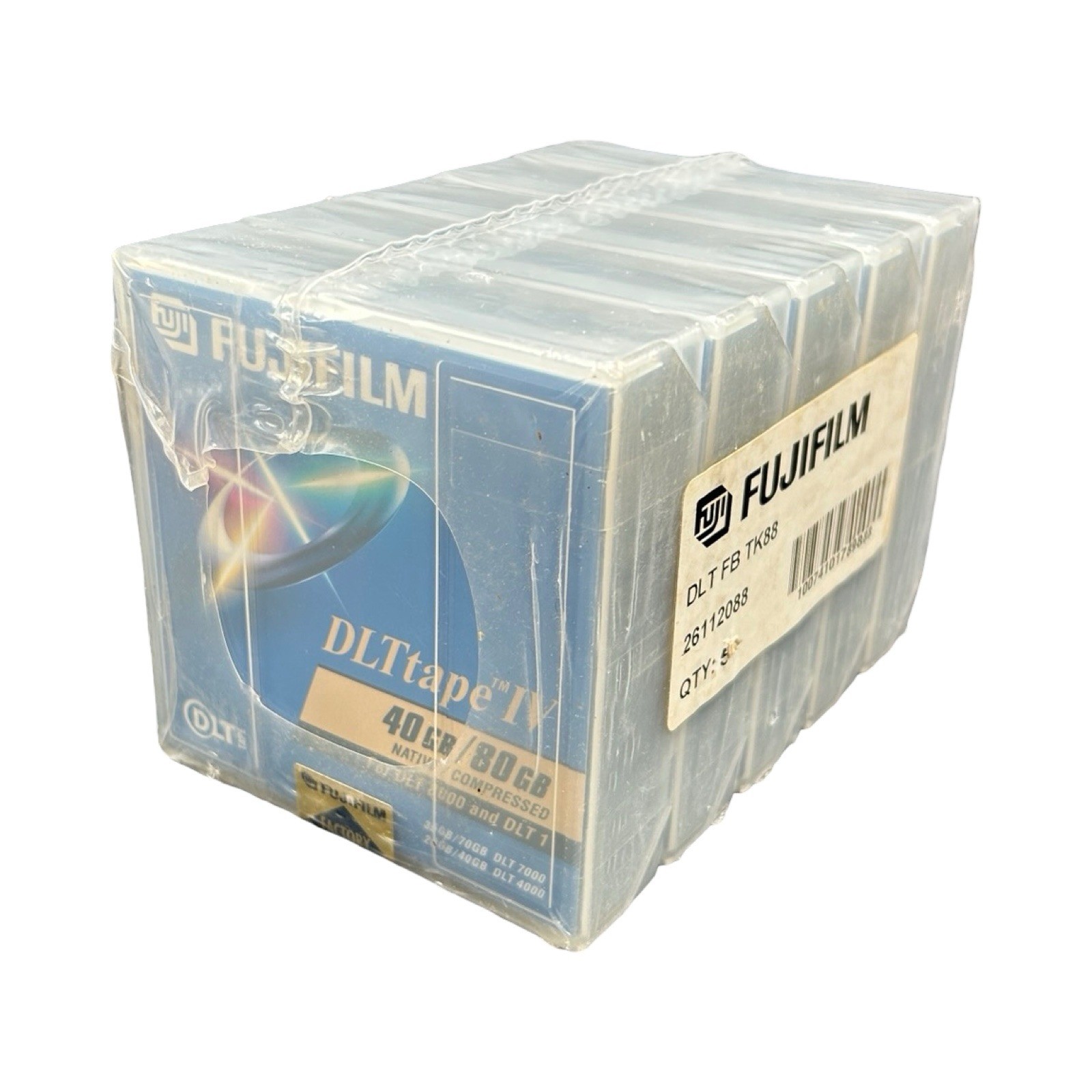 Fujifilm DLTtape IV 40GB 80GB Data Cartridge 5 Pack Sealed 26112088 DLT IV Tape