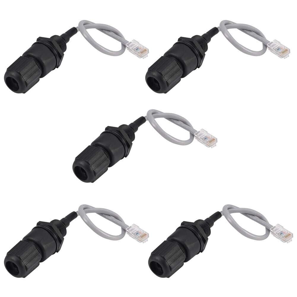 Anmbest 5PCS Panel Mounting RJ45 Waterproof Cat5 Connector Ethernet  