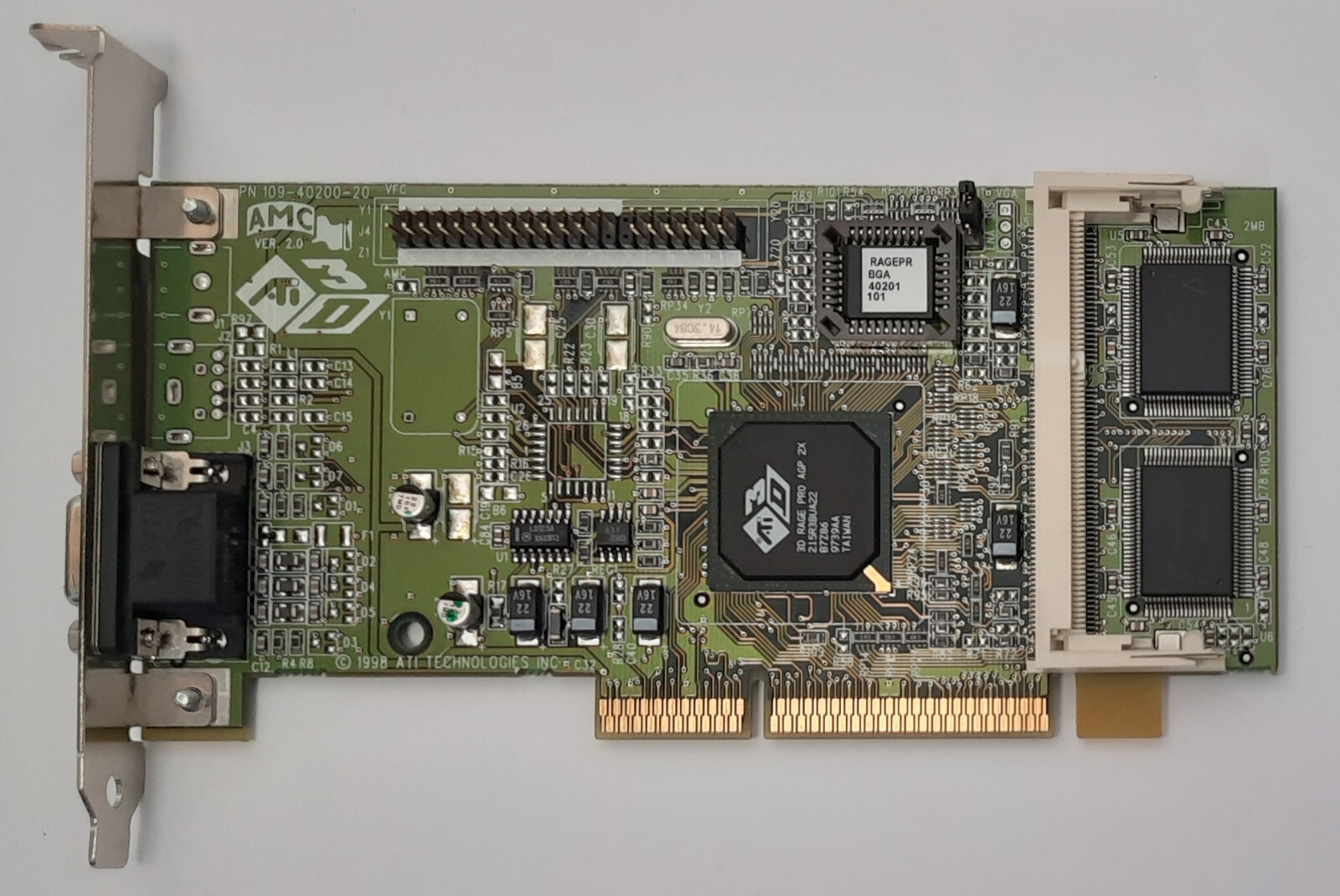 ATI XPERT@Work AGP Graphics Card (ATI 3D Rage Pro Turbo, 4MB, Retro, 1998)