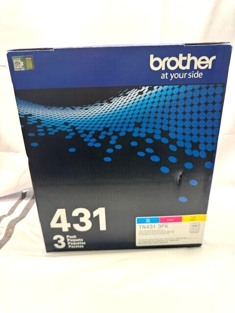 Brother TN431 3 Pack Standard-Yield Toner Cartridges Cyan Magenta Yellow*New