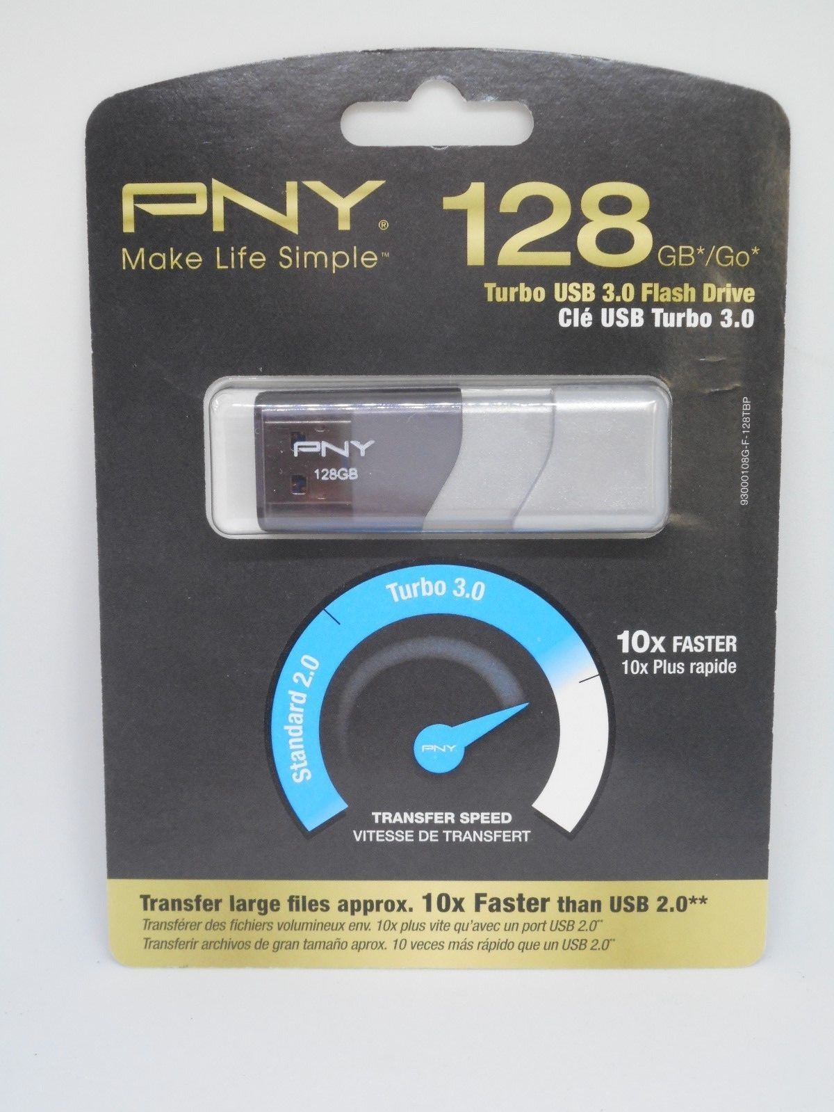 PNY 128GB Turbo USB 3.0 Flash Drive (P-FD128TBOP-GE)+Free premium lanyard