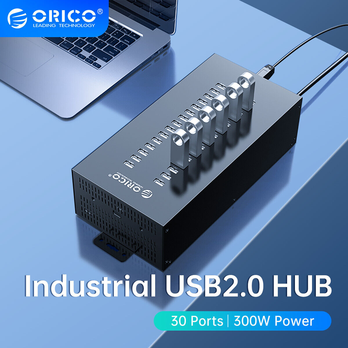 ORICO USB 2.0 Metal Hub Industrial Commercial 20-30 Ports 300W Powered Data Hub