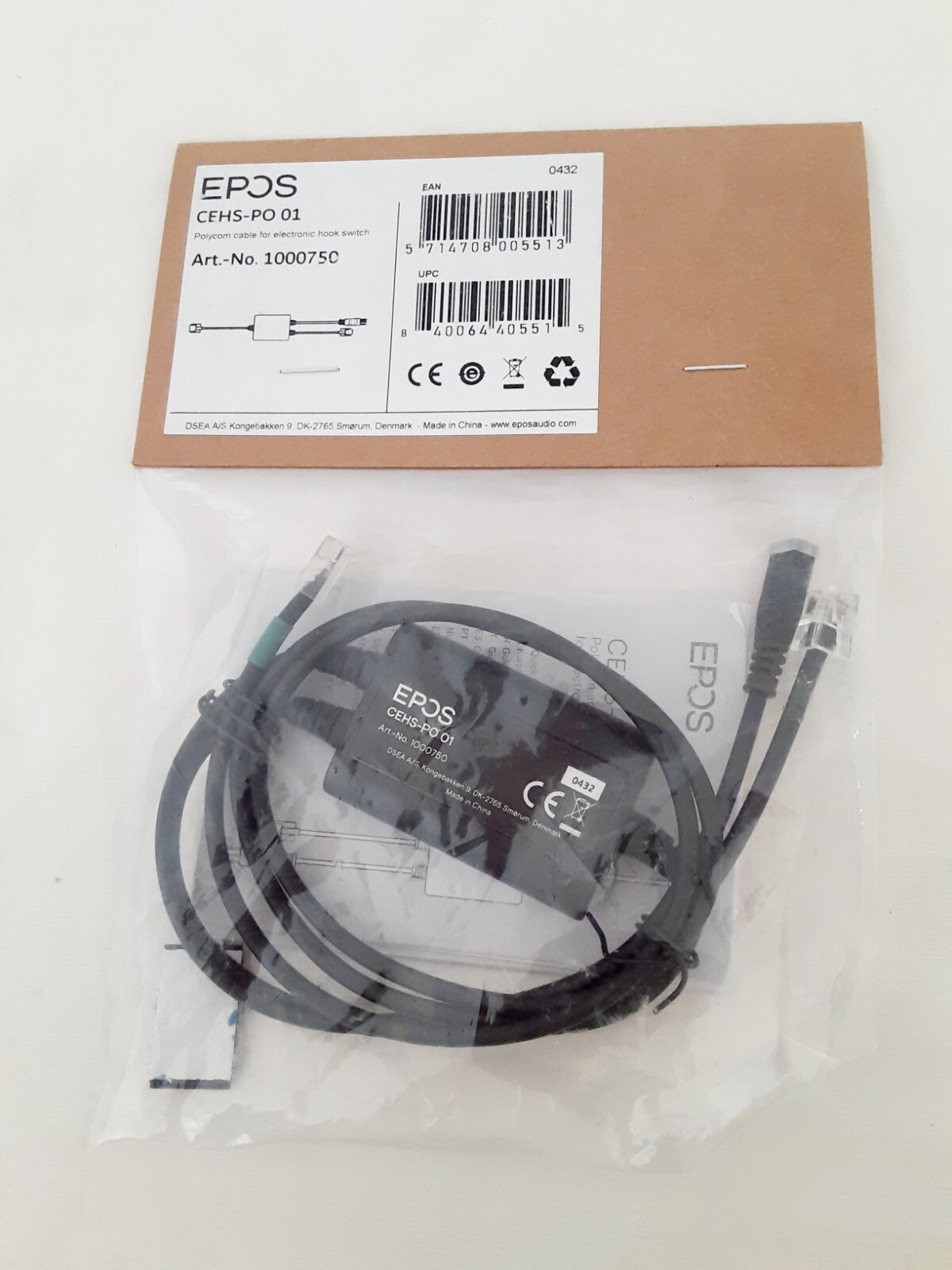 EPOS Polycom Cable Adapte r Electronic Hook Switch CEHS-PO 01 Art.-No. 1000750