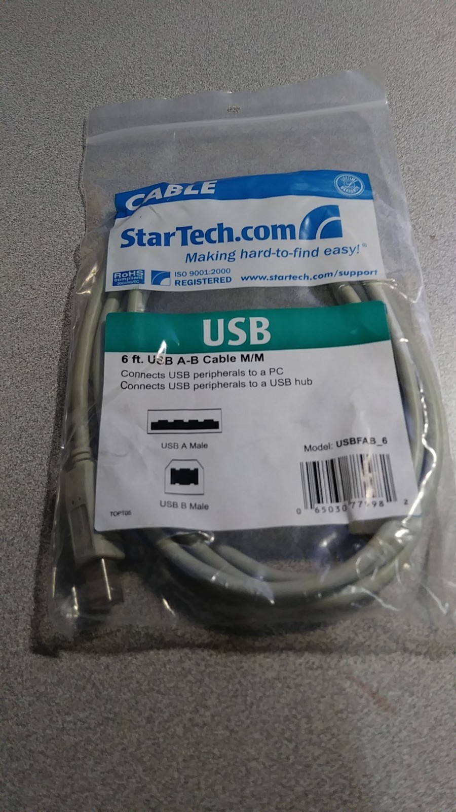 StarTech.com 6 ft Beige A to B USB 2.0 Cable