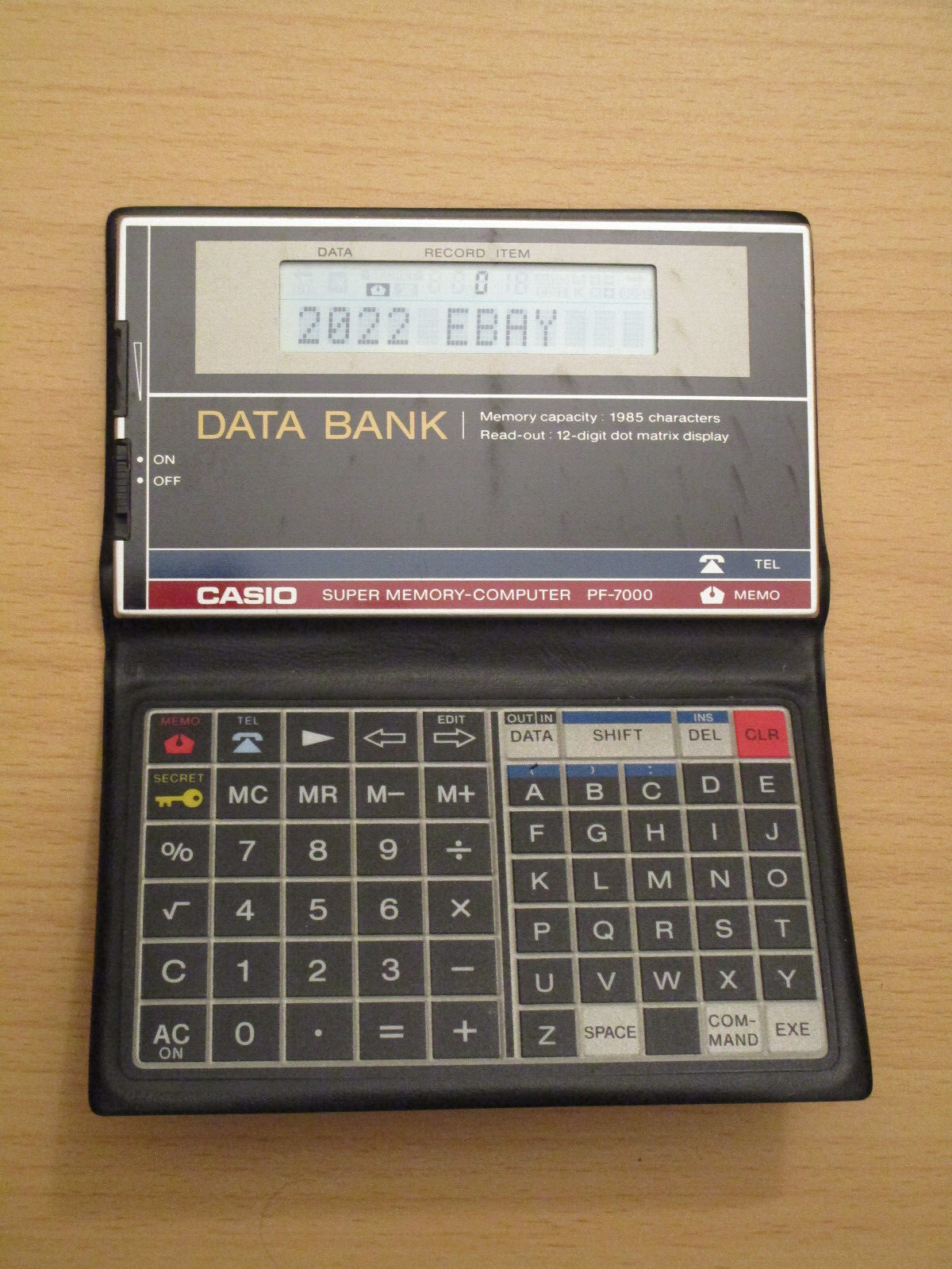Casio PF-7000 Vintage Data Bank from 1985 Pocket Computer from the 80's 