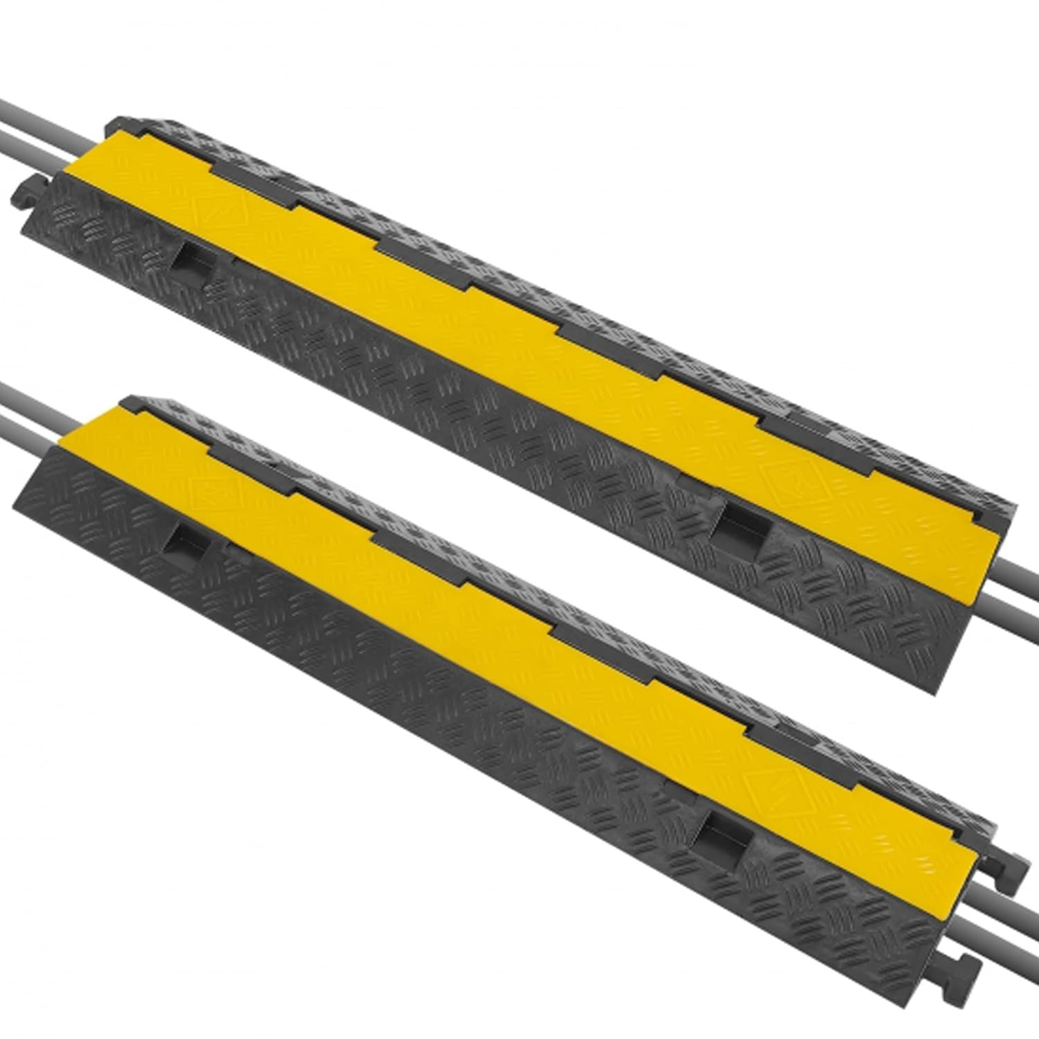 2-Pack Heavy Duty Cable Ramp, Protective Cover with 2-Channel Design, 2000 Lbs L