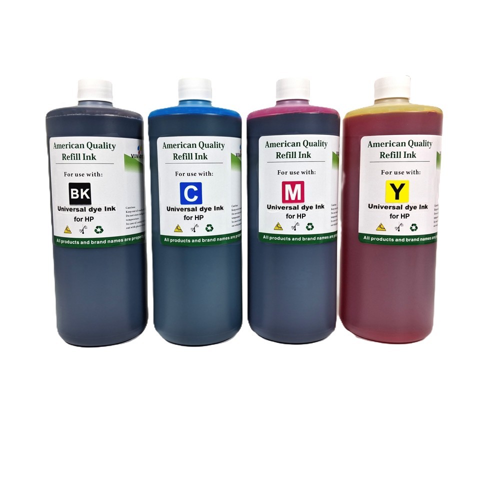 4x1000ml Ink Refill Kit Bottles Black Cyan Magenta Yellow for HP Premium Ink
