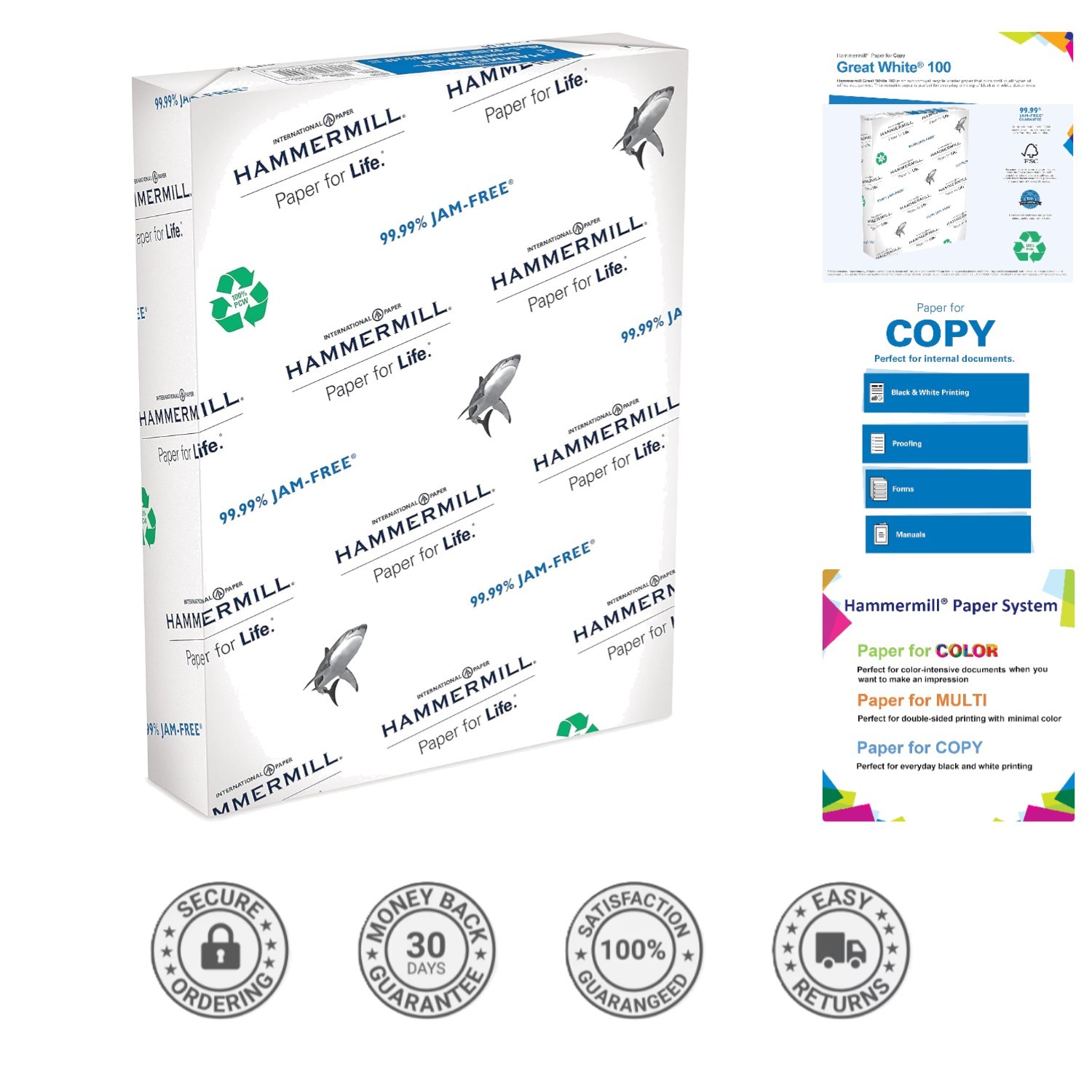 Versatile Printer Paper - Great White Recycled 8.5x11, 500 Sheets, USA Made