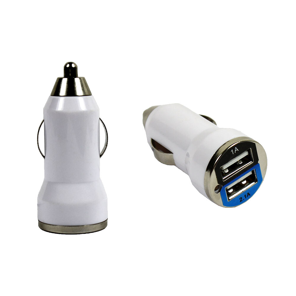 2X Dual Port USB Car Chargers with 2.1A /1A Output for iPhone and Android phones