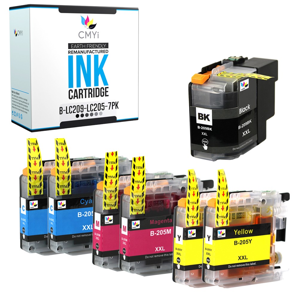 CMYi 7PK Compatible LC209 LC205 Ink Cartridges Combo fits Brother MFC-J5620DW