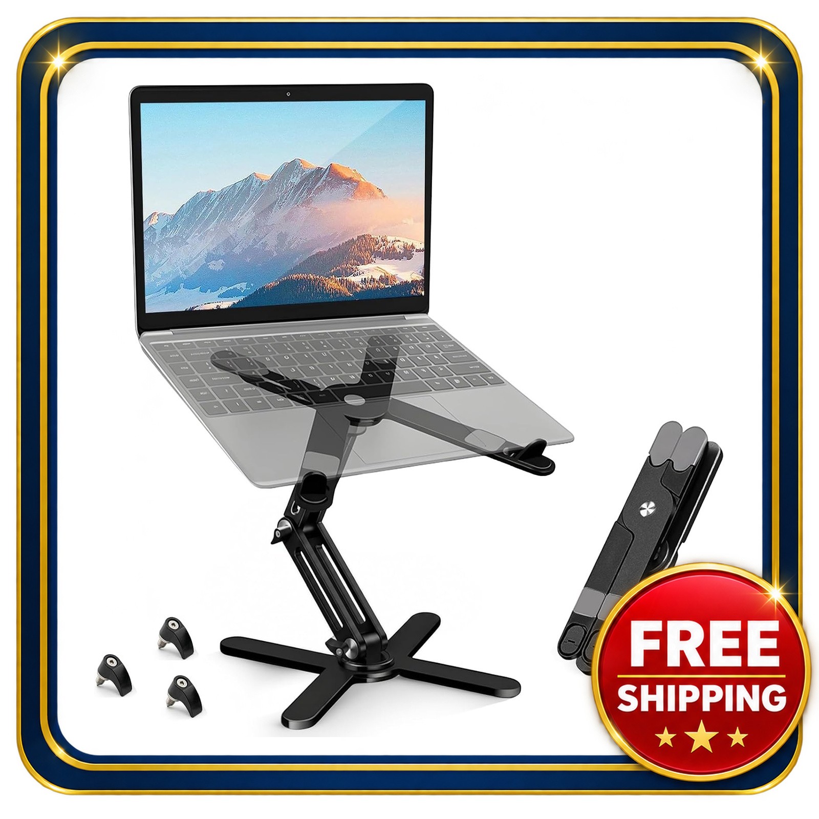 Laptop Stand 11-16 inch with 360° Rotation and Locking Knobs