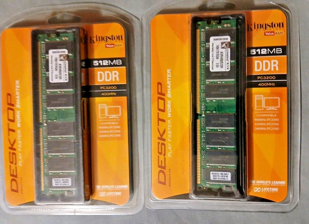 Kingston Technol 512 MB RAM PC3200 Memory Chip 400mhz DDR KVR400/512R NEW Sealed