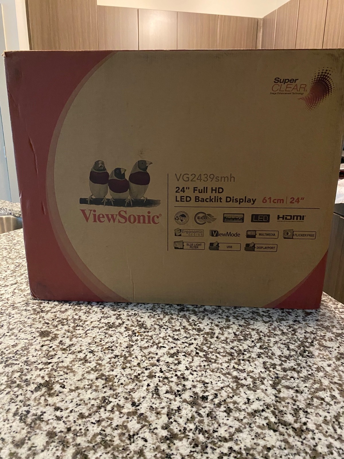 ViewSonic VG2439SMH 24” HD LED Monitor With Cords And Stand