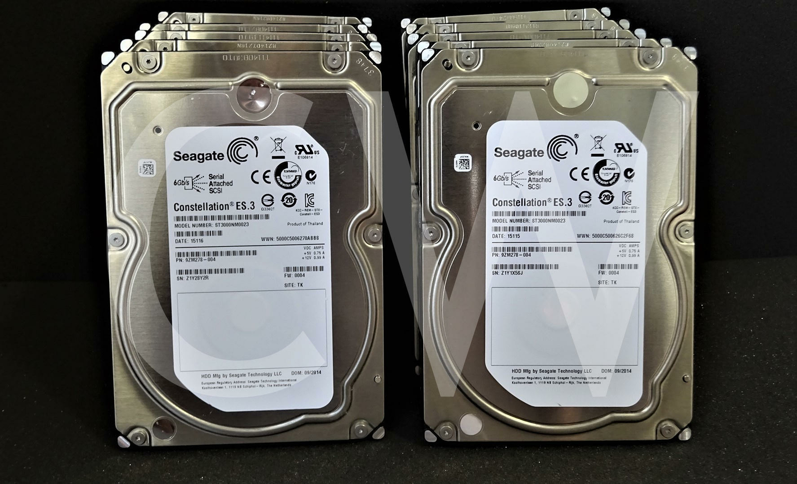 LOT OF 10-Seagate ST3000NM0023 9ZM278 3TB 7.2K RPM 6Gb/s 3.5" SAS HDD Hard Drive
