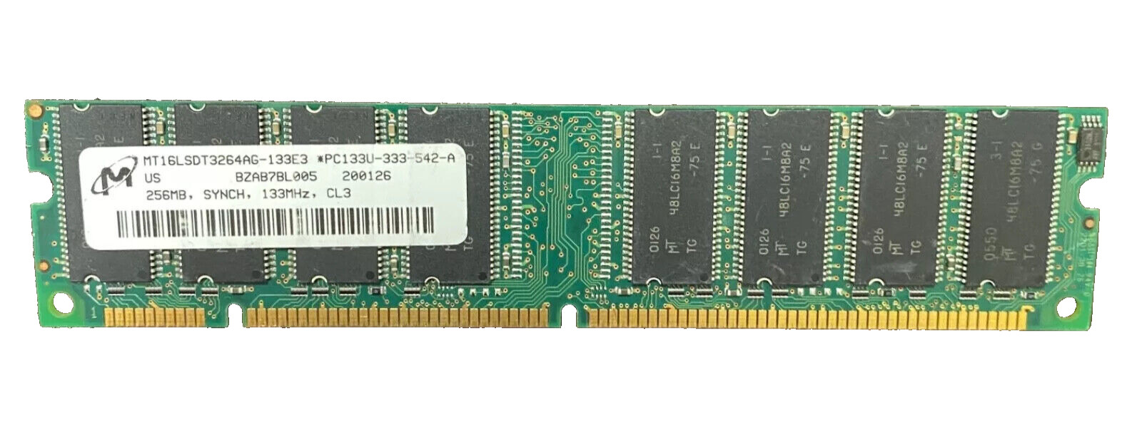 MICRON TECHNOLOGY INC MT16LSDT3264AG-133E3 256MG Ram Memory Stick