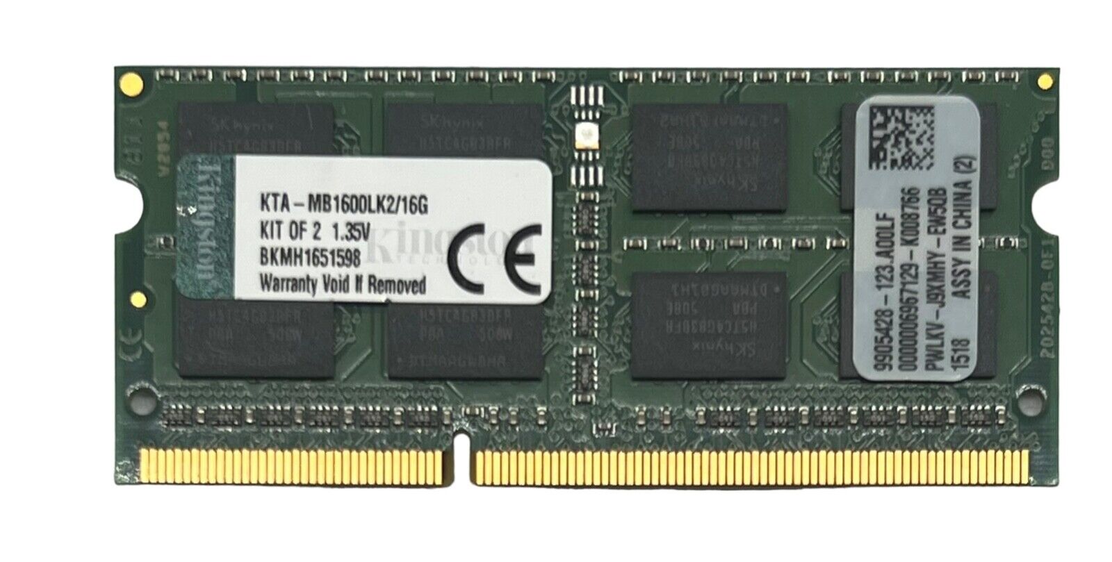 Kingston 8GB (1x8GB) PC3-12800 DDR3-1600 Laptop Memory SDRAM KTA-MB1600LK2/16G