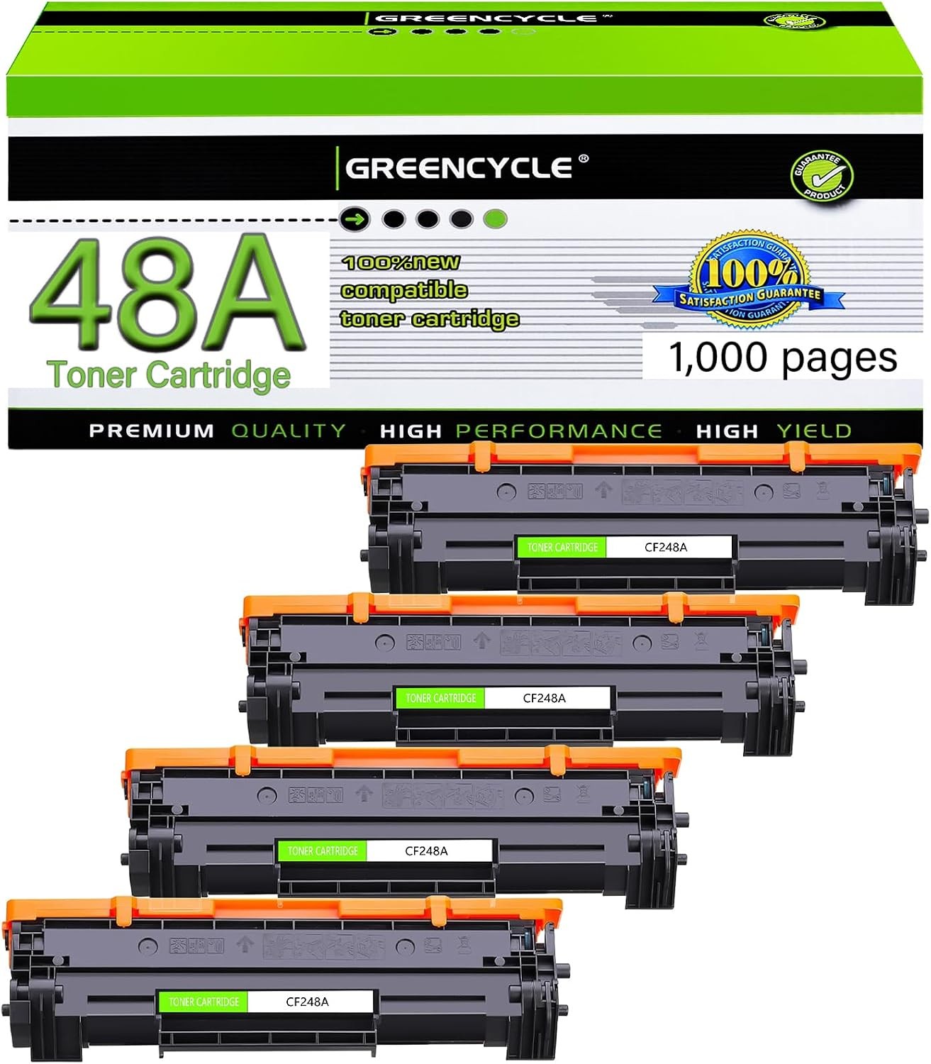 4PK CF248A 48A Toner Cartridges Fit For HP LaserJet Pro M15a M15w M16a M16w