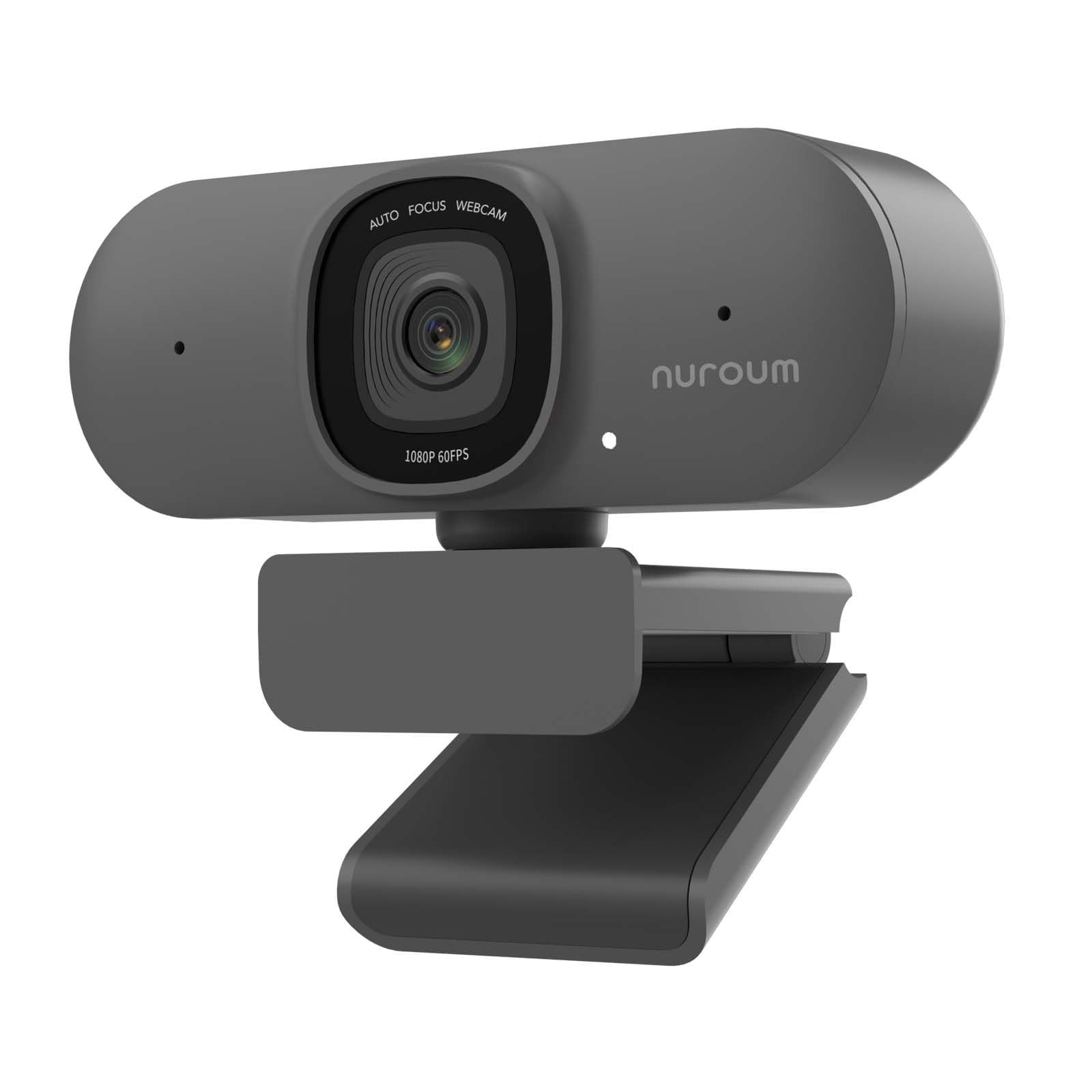 NUROUM V15AF 2K Webcam for PC, 1080P 60fps Autofocus HD Webcam with Dual Nois...