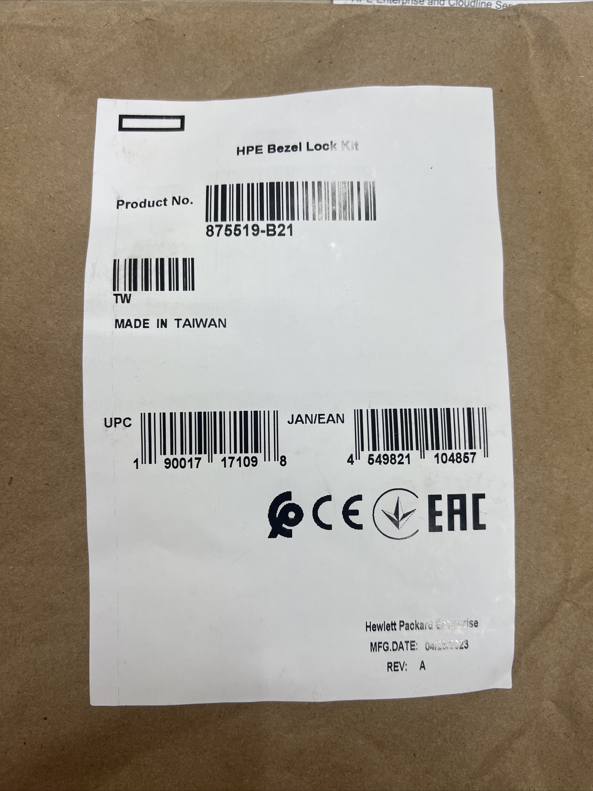 HPE 875519-B21 Bezel Lock Kit new sealed MicroSaver Chassis Lock