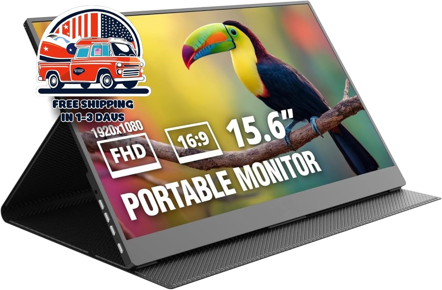 Monitor de viaje con funda inteligente, pantalla IPS FHD de 15,6" y 1080p NUEVO